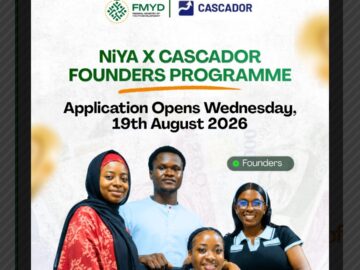 Apply Now for Nigerian Youth Academy (NiYA) Seed Funding, New ₦5 Million NiYA x Cascador Founders Programme