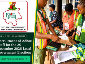 Apply for OYSIEC Ad Hoc Staff Recruitment 2026 for the December 29 Local Government Election