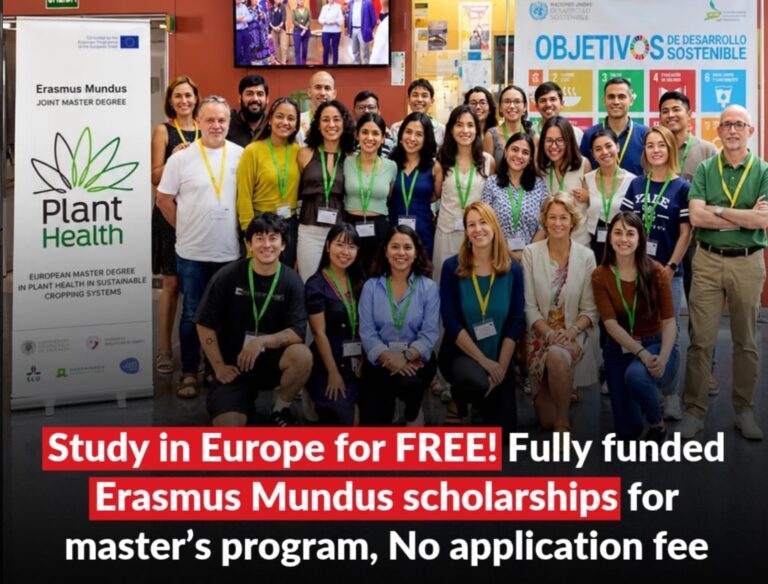 Apply for Erasmus Mundus PlantHealth Scholarship 2027 in Europe (Fully Funded)