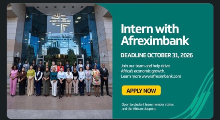 Paid Internship: Apply for the Afreximbank Internship Program 2027/2028 With $1000 Monthly Stipend